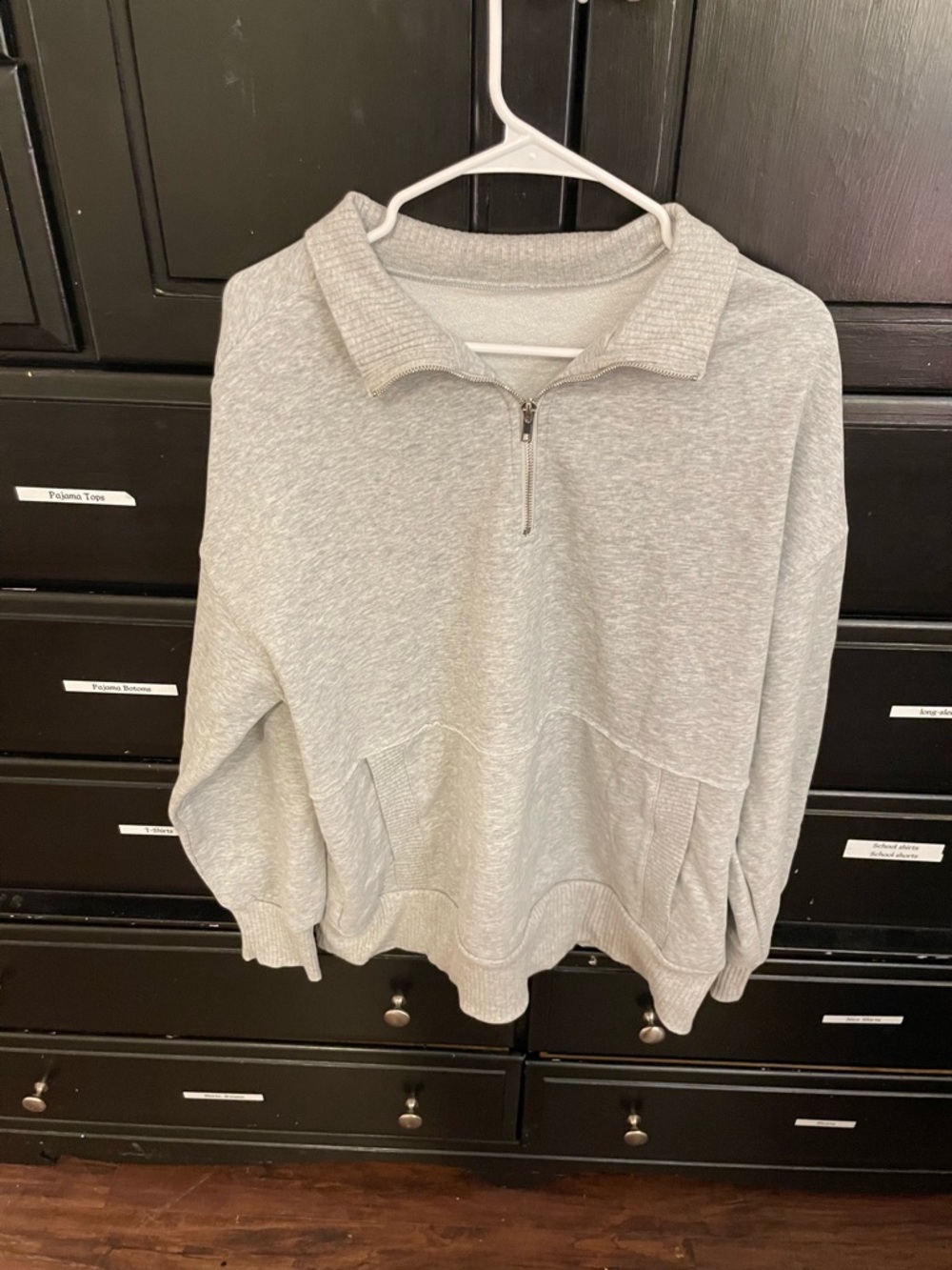 Cozy Half-Zip Pullover Sweatshirt in Light Heather Gray